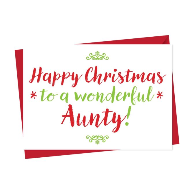Christmas Card For Wonderful Aunt, Aunty Or Auntie