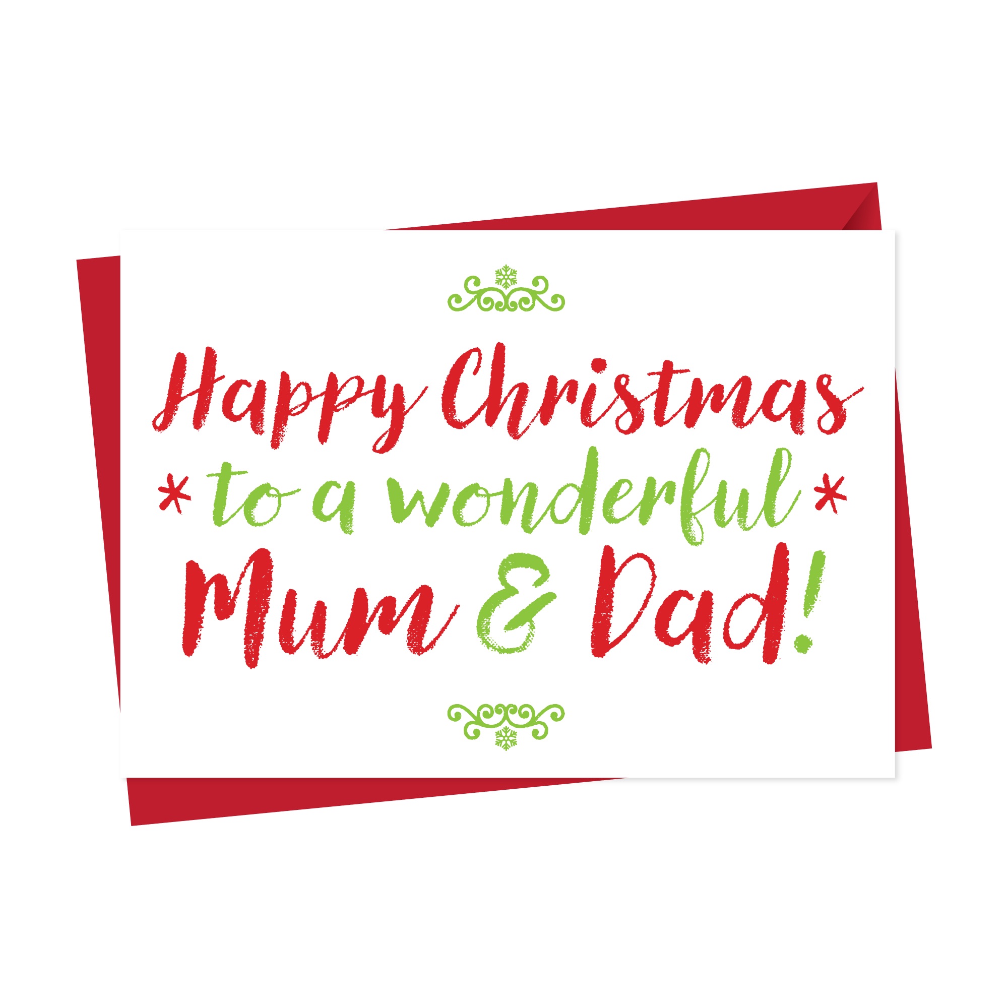 Christmas Card For Wonderful Mum And Dad