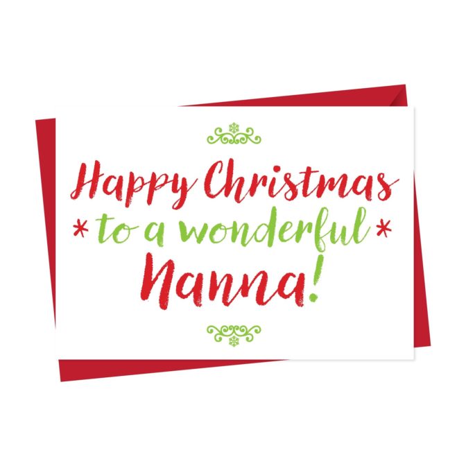 Christmas Card For Wonderful Nan, Nanna Or Nanny