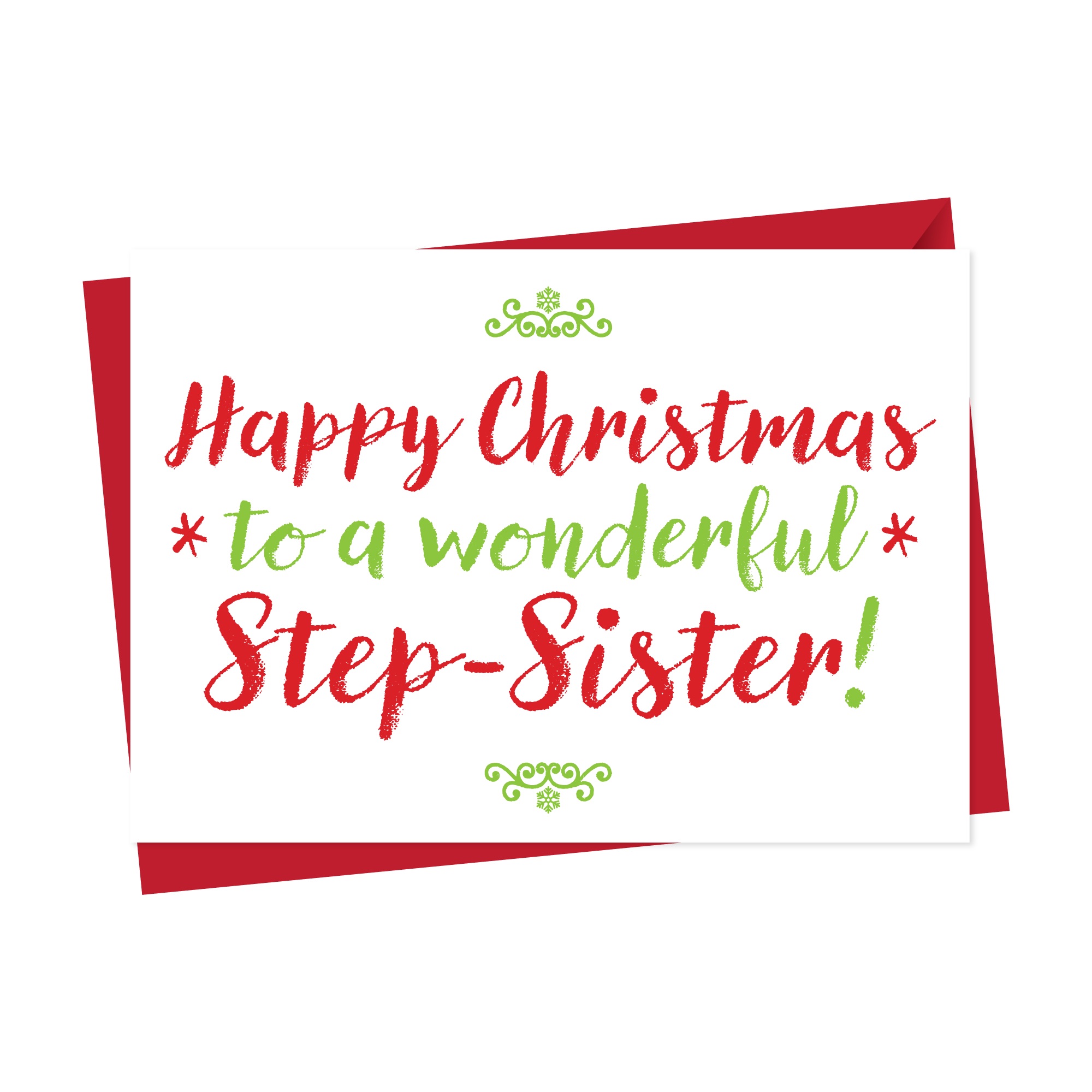 Christmas Card For Wonderful Step Sister