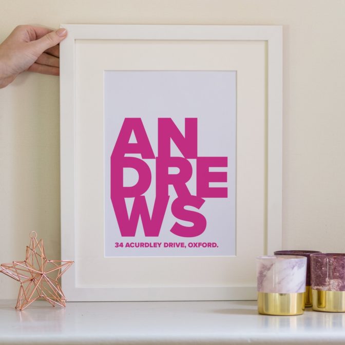 Contemporary-Surname-Print-Pink