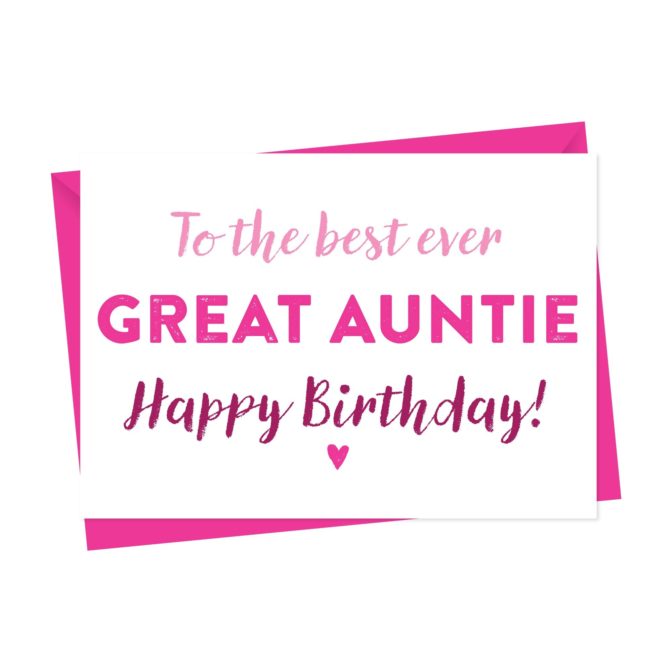 Birthday Card for Great Aunt, Great Auntie