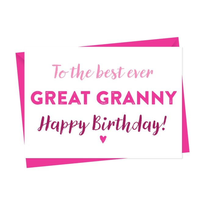 Birthday Card for Great Gran, Great Granny