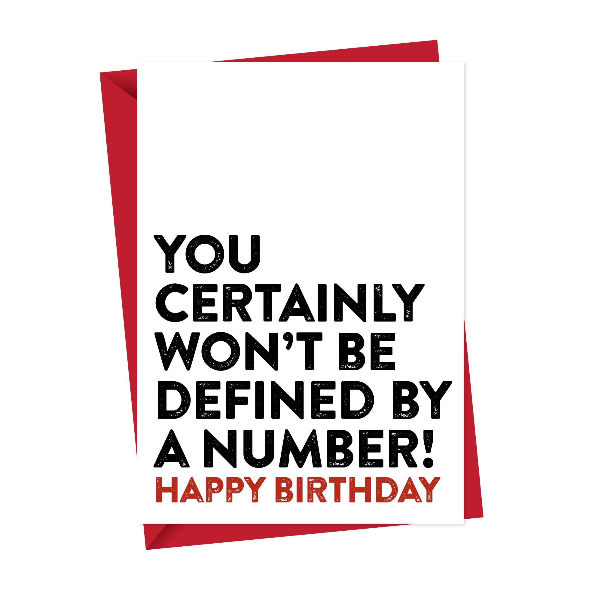 Defined By A Number Funny Birthday Card