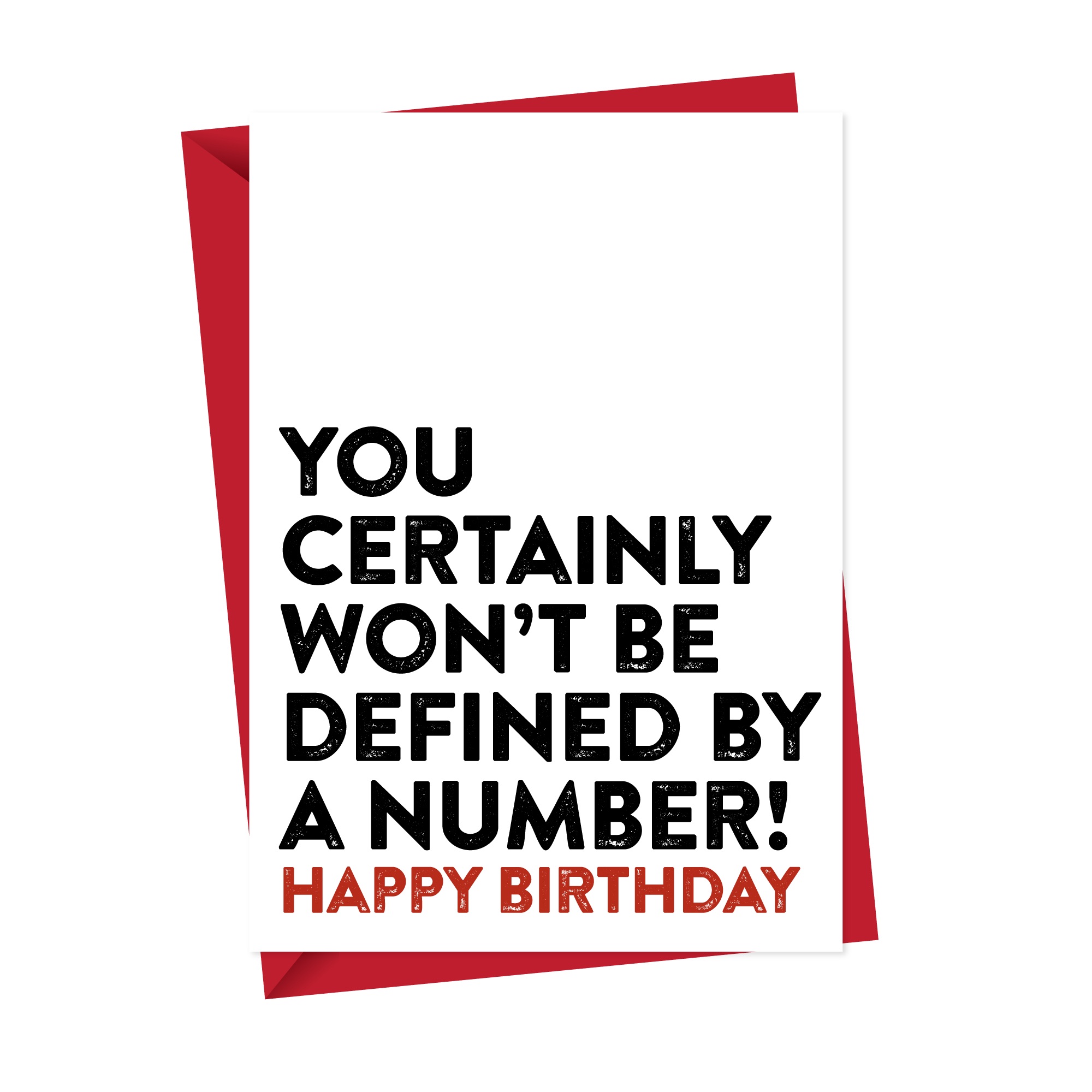 Defined By A Number Funny Birthday Card
