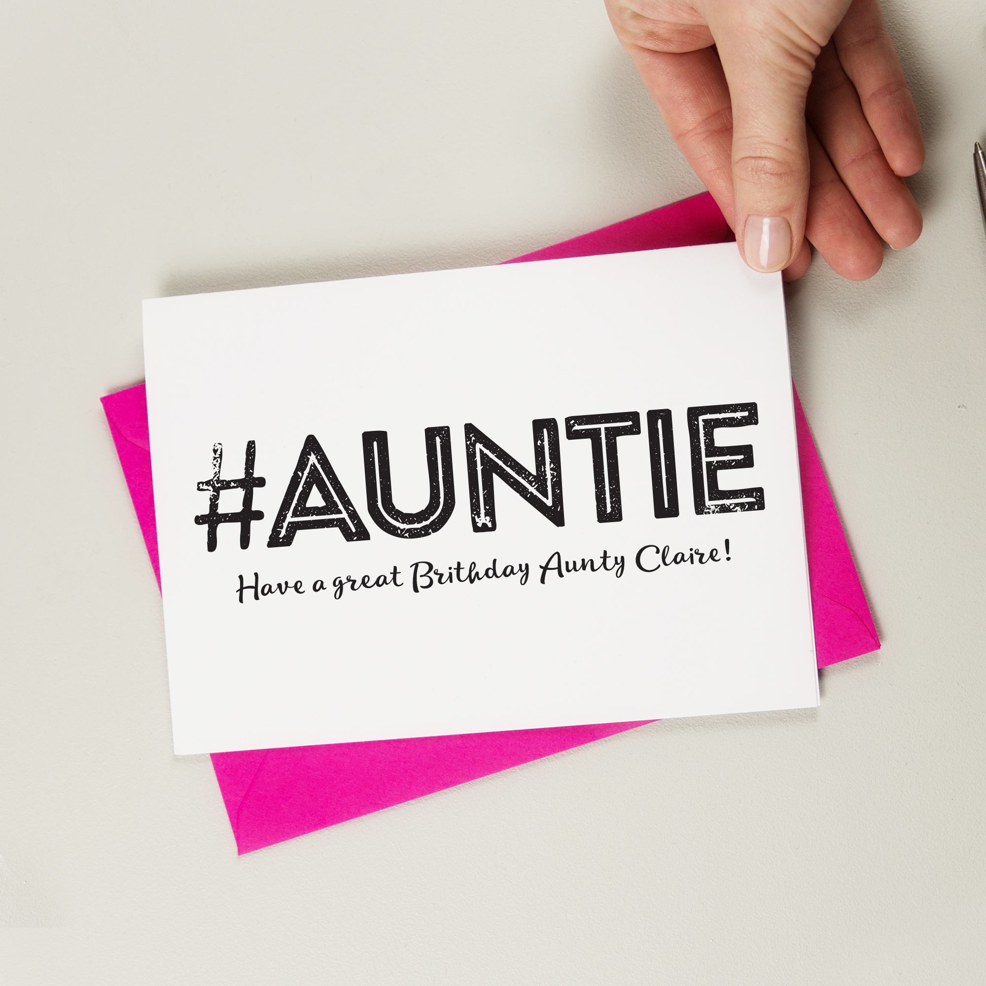 Hashtag Auntie Birthday Card