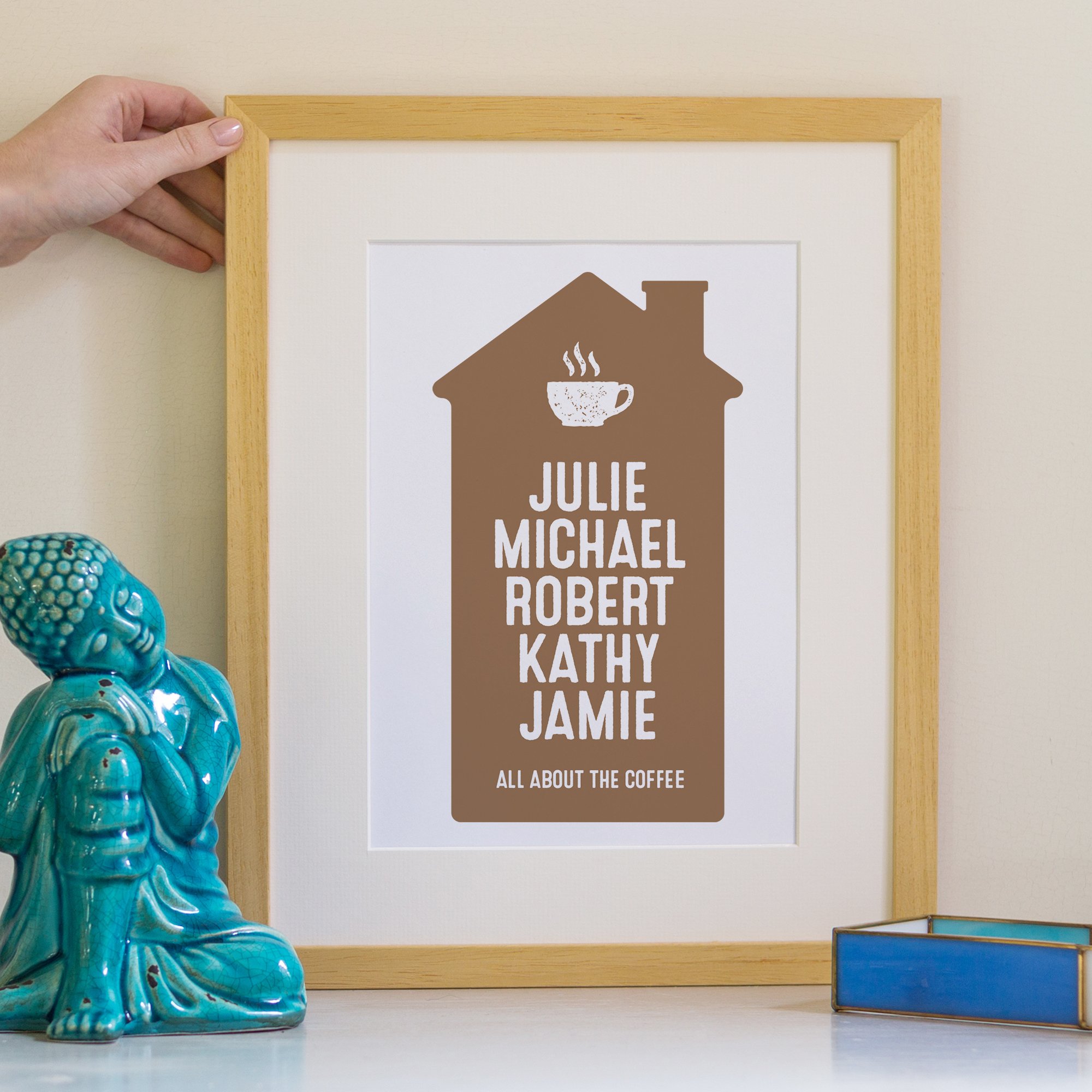 Personalised Family House print - personalise this print with family names.