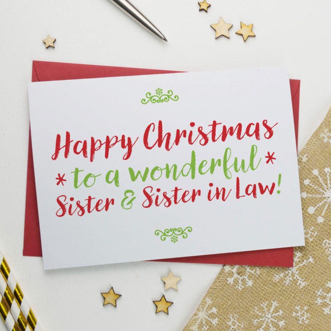 Christmas Card For Wonderful Sister & Sister in law