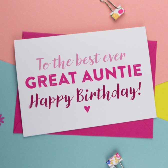 Birthday Card for Great Aunt, Great Auntie