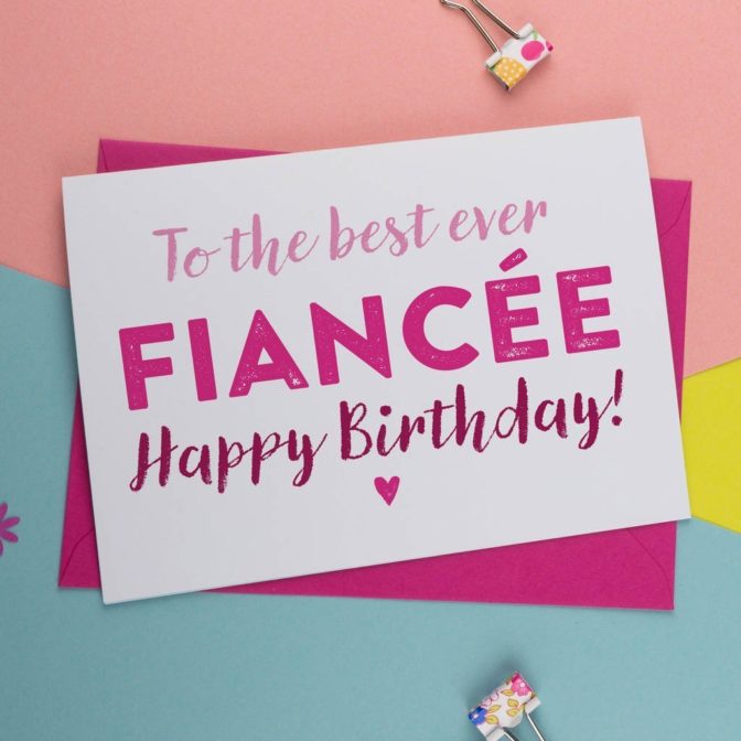 Canvas Birthday Card For Fiance or Fiancee