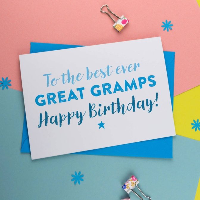 Canvas Birthday Card For Great Gramps