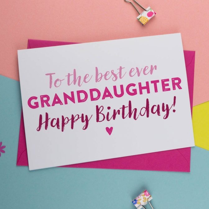 Birthday Card For Granddaughter