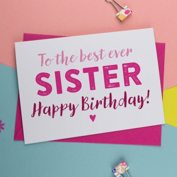 Birthday Card For Sister - Birthday Card - A is for Alphabet