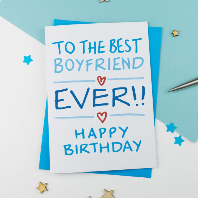 The Best Boyfriend Handdrawn Birthday Card