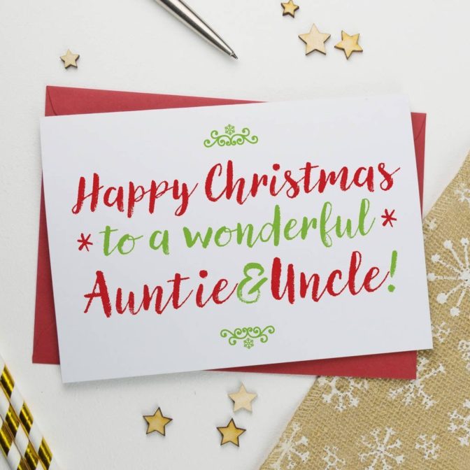 Christmas Card For Wonderful Aunt And Uncle