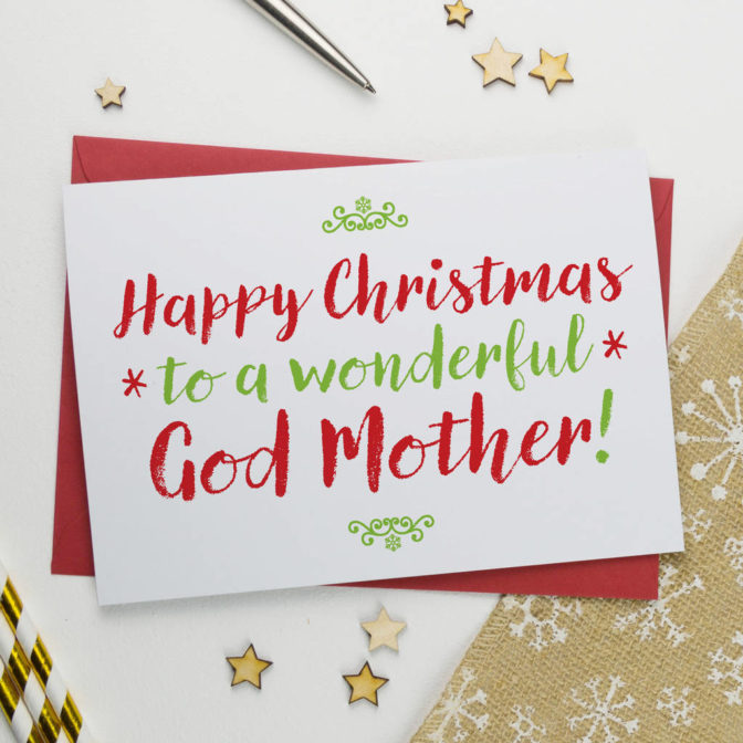 Christmas Card For Wonderful Godmother