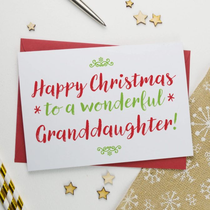 Christmas Card For Wonderful Granddaughter