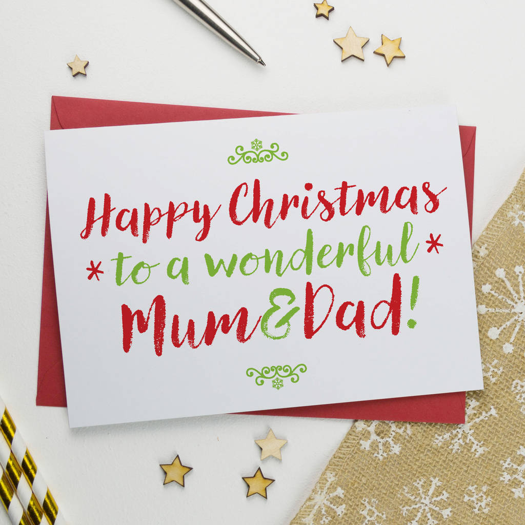 Christmas Card For Wonderful Mum And Dad Christmas Card
