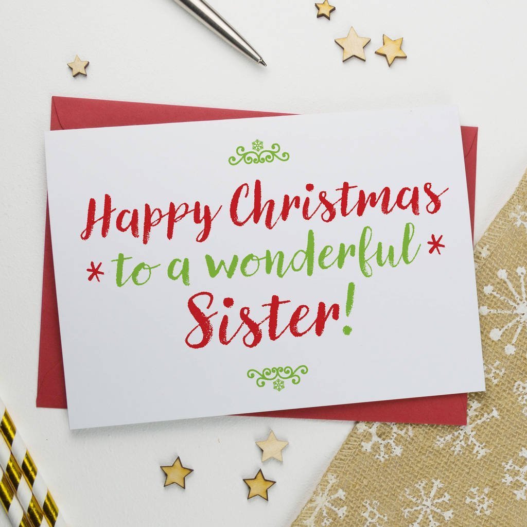 Christmas Card For Wonderful Sister - Christmas Card