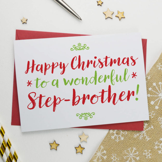 Christmas Card For Wonderful Step Brother
