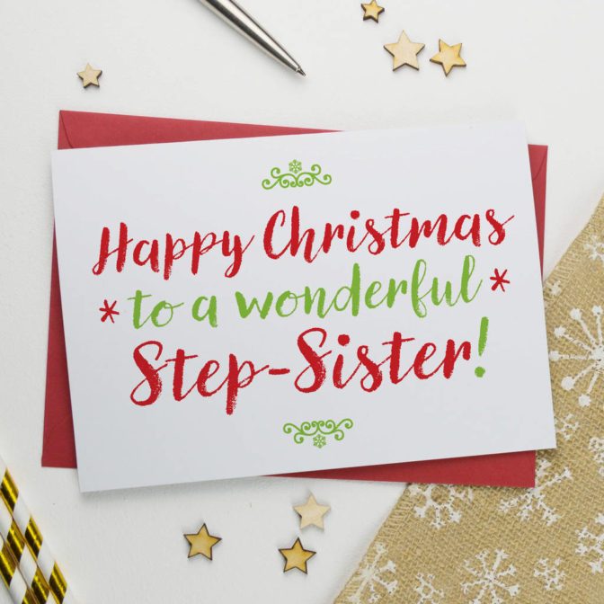 Christmas Card For Wonderful Step Sister