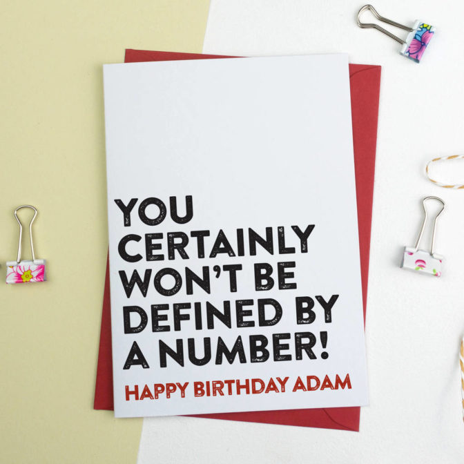 Defined By A Number Funny Birthday Card