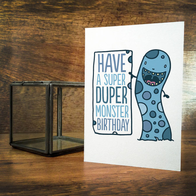 Child's Monster Birthday Card