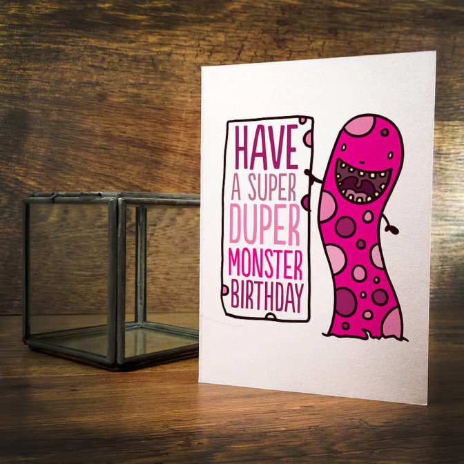 Child's Monster Birthday Card