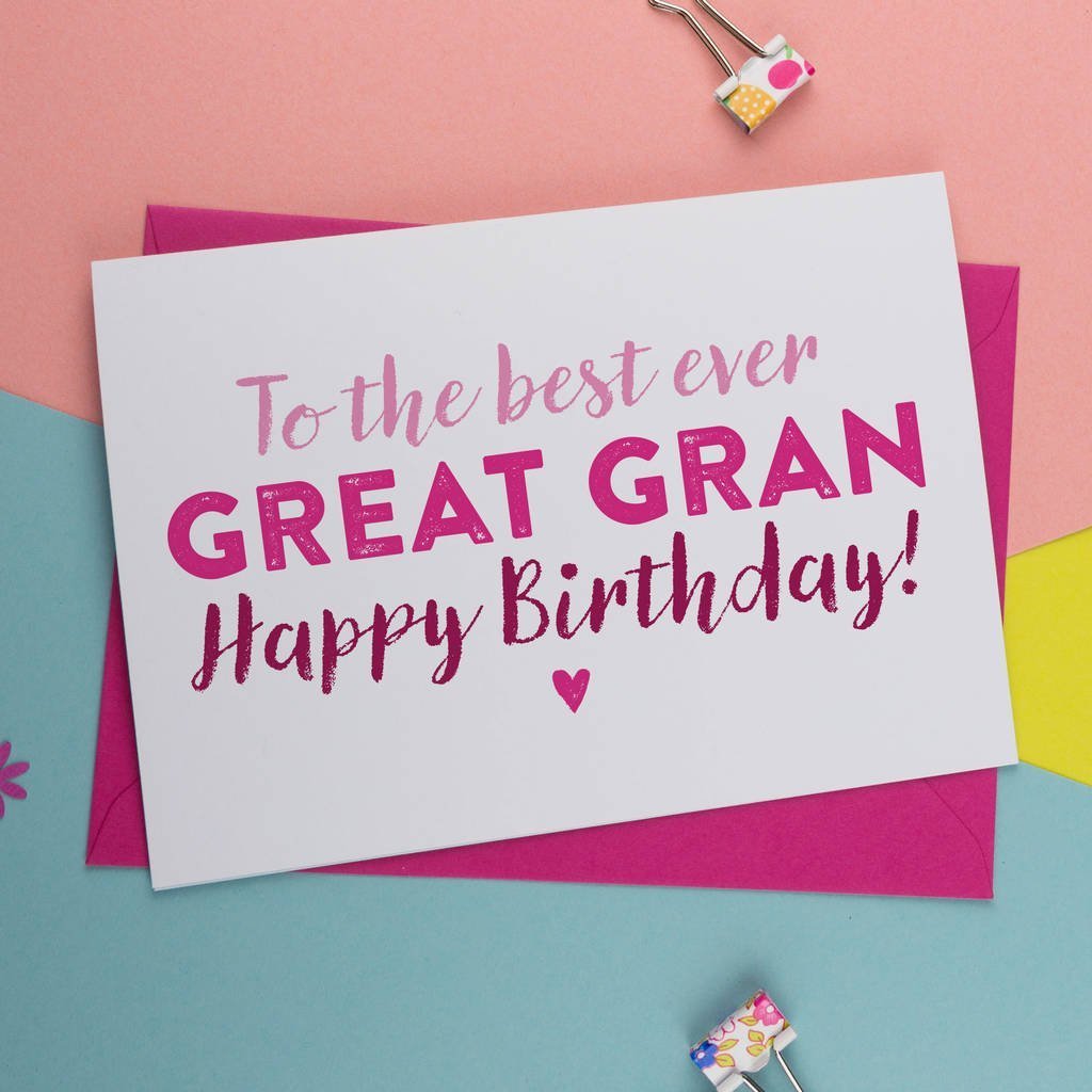 Birthday Card for Great Gran, Great Granny