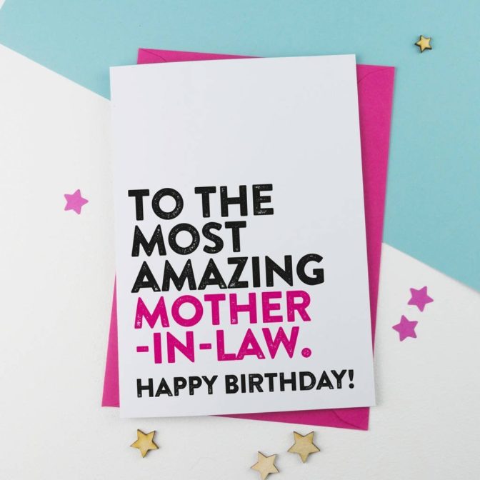 Most Amazing Mother In Law Birthday Card