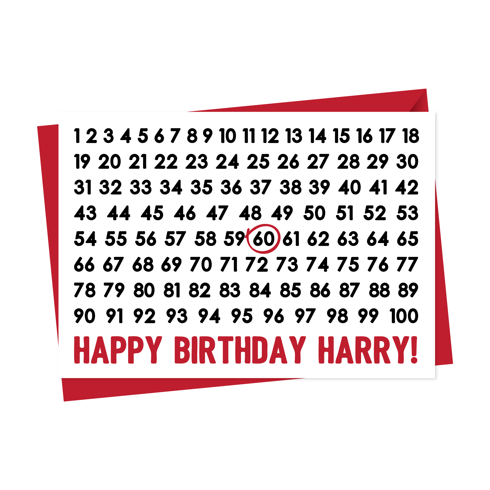 Numbers Birthday Card