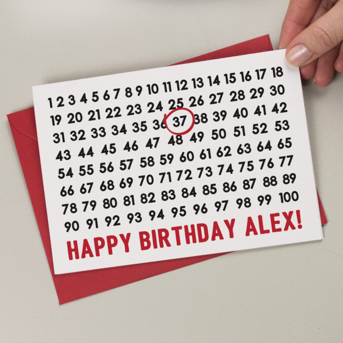 Numbers Birthday Card