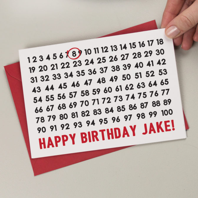 Numbers Birthday Card
