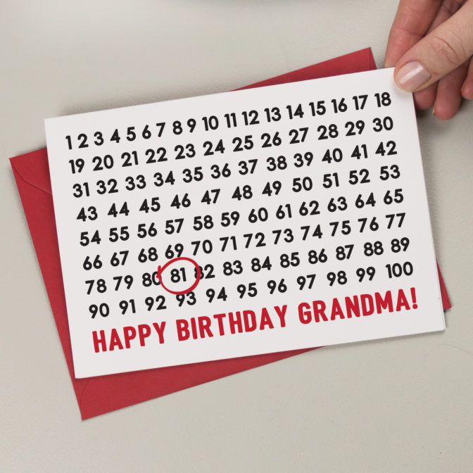 Numbers Birthday Card