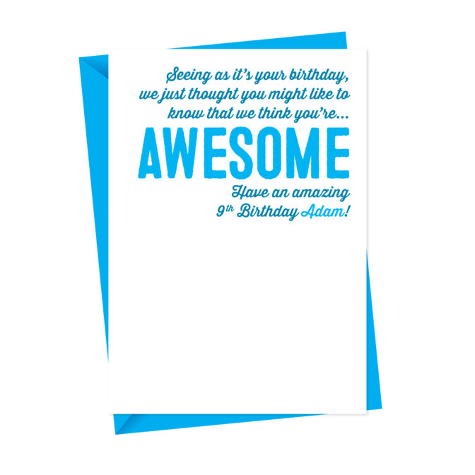 You Are Awesome Birthday Card Personalised