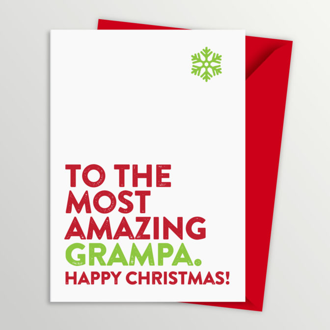 Most Amazing Gramps, Grampy, Grampa Christmas Card