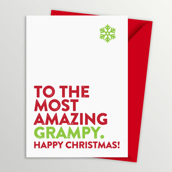 Most Amazing Gramps, Grampy, Grampa Christmas Card