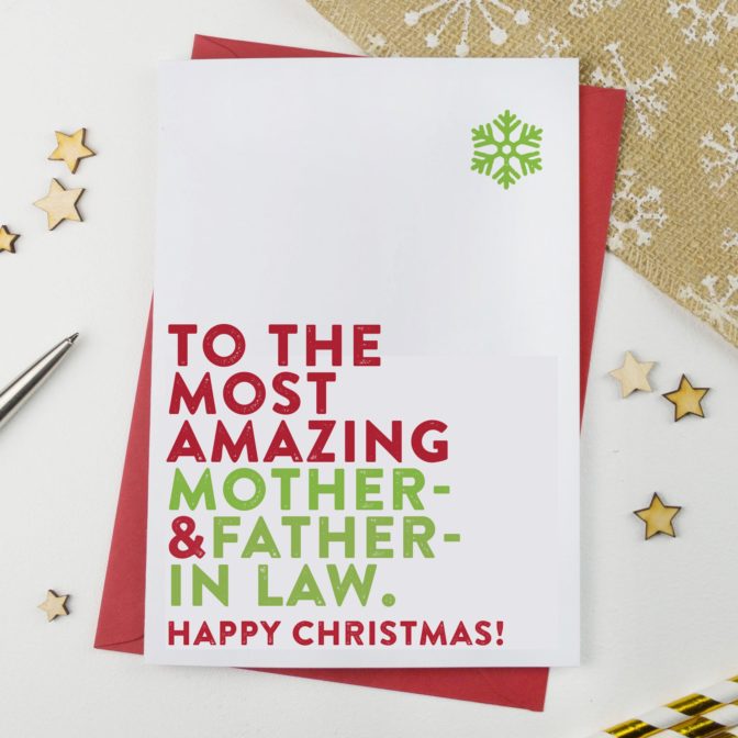 Most Amazing Mother & Father in Law Christmas Card