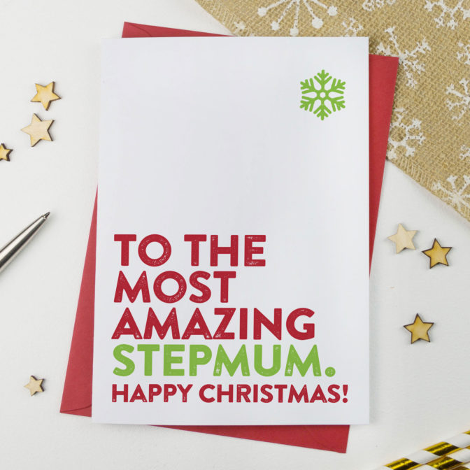 Most Amazing Step Mum Christmas Card