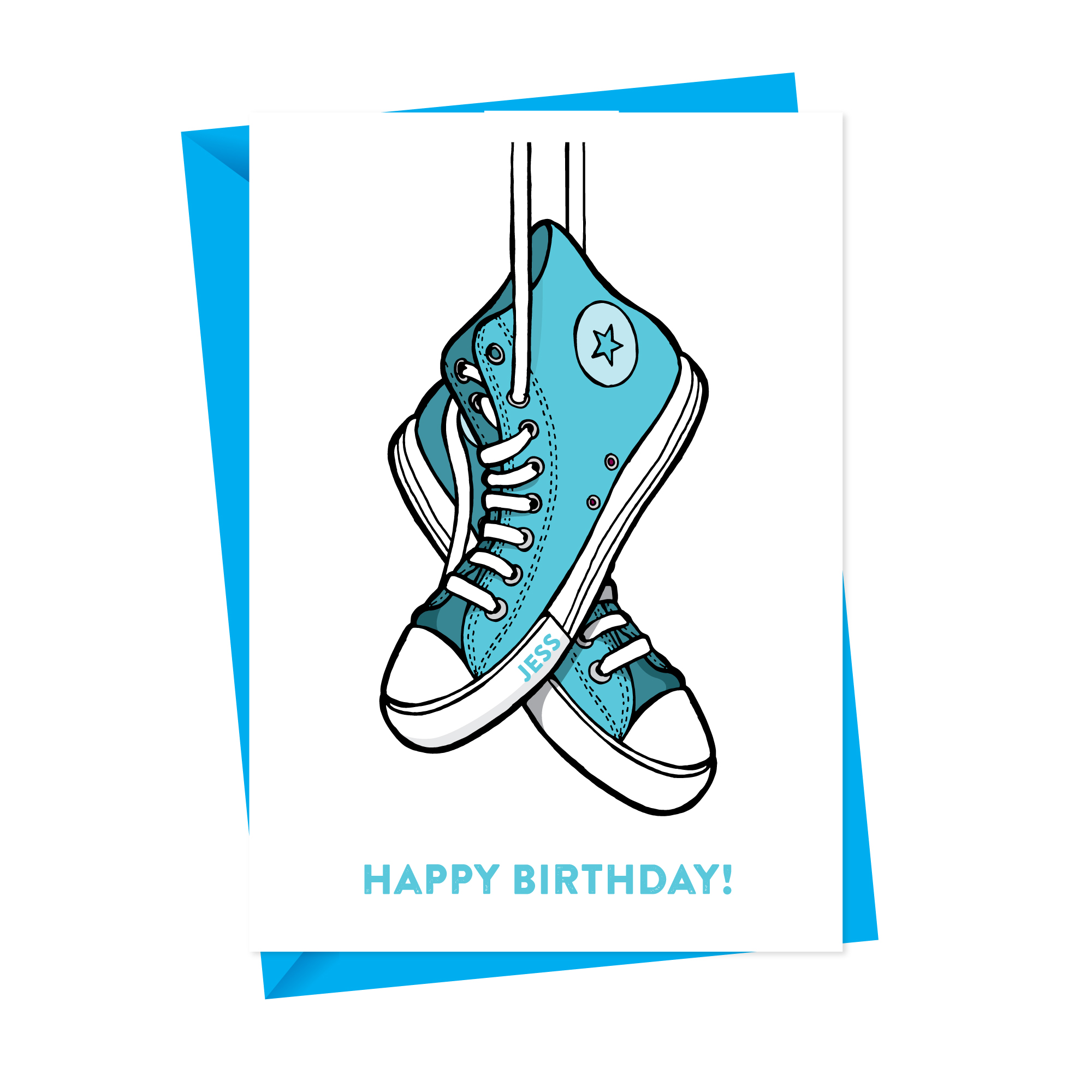 Baseball Boots Personalised Birthday Card