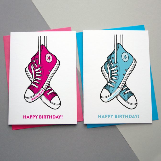 Baseball Boots Personalised Birthday Card