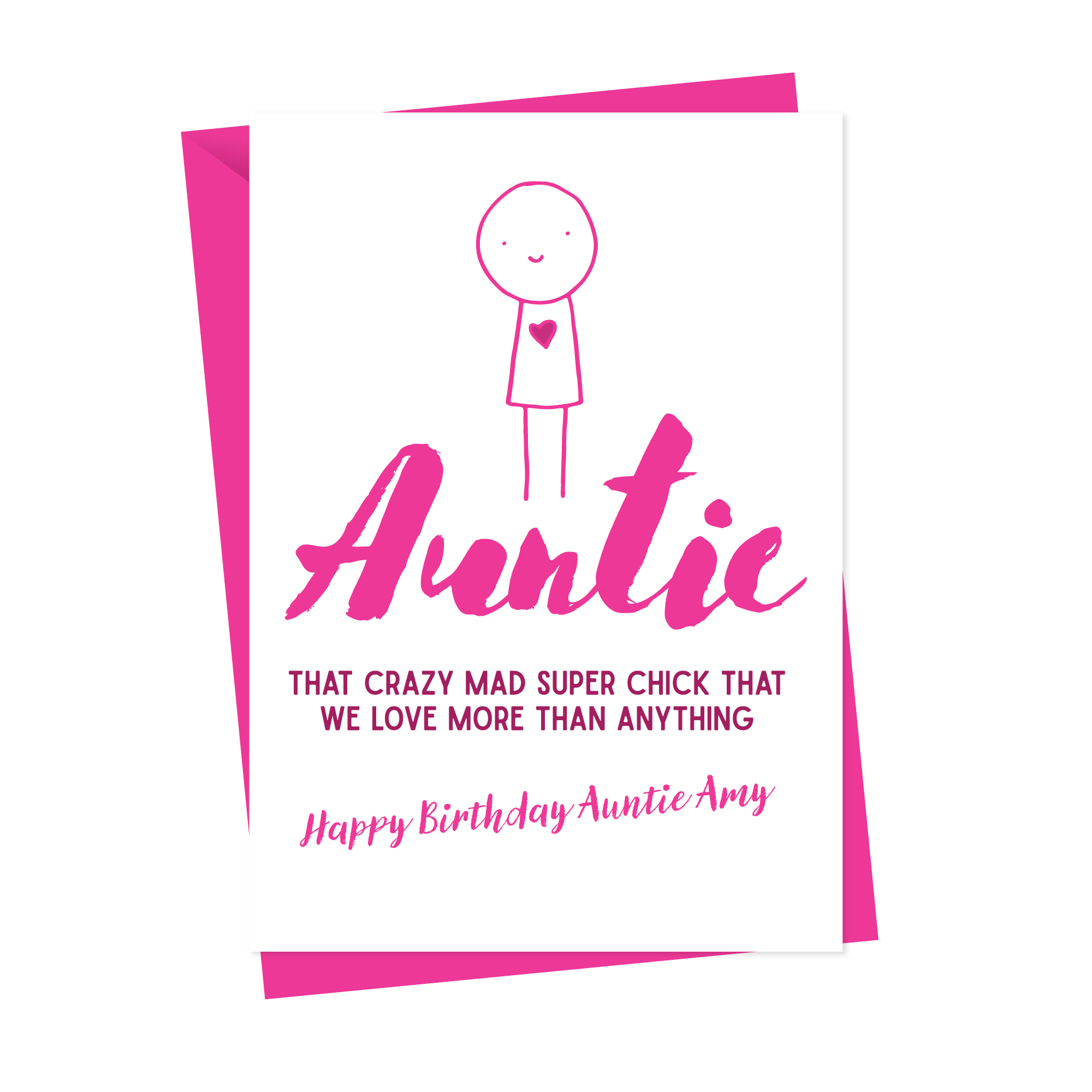 Auntie From The Kids Personalised Birthday Card