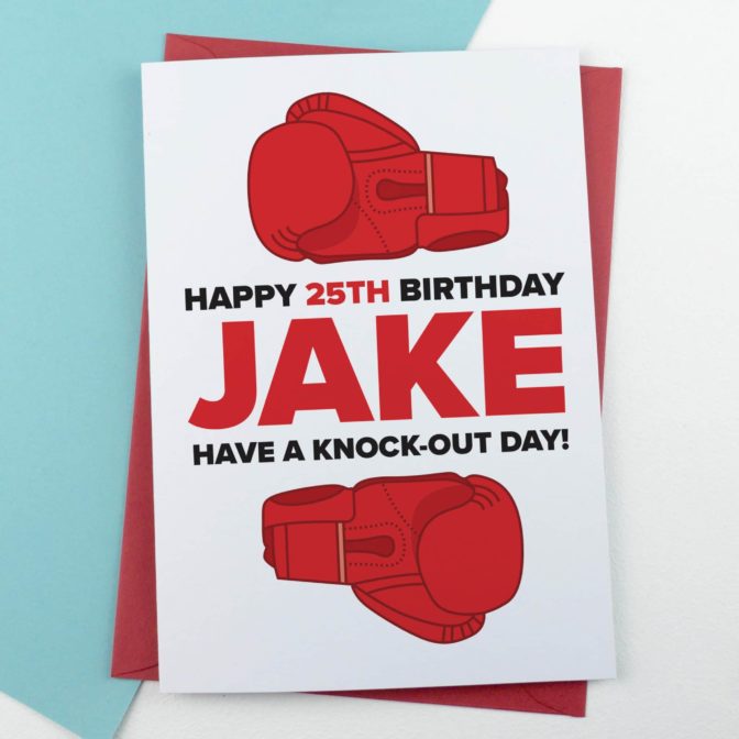 Personalised Knock Out Boxing Birthday Card