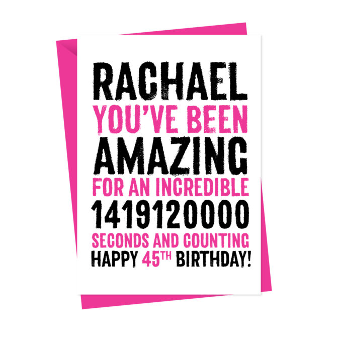 Happy Birthday In Seconds Personalised Card