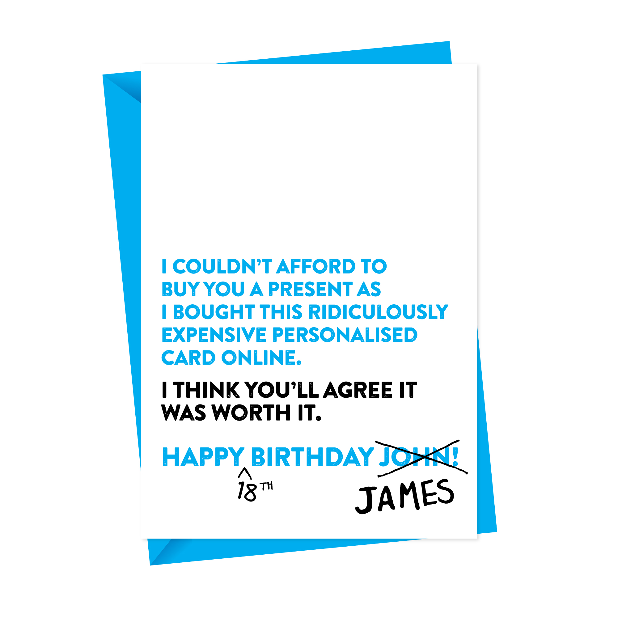 Couldn't Afford Funny Personalised Birthday Card
