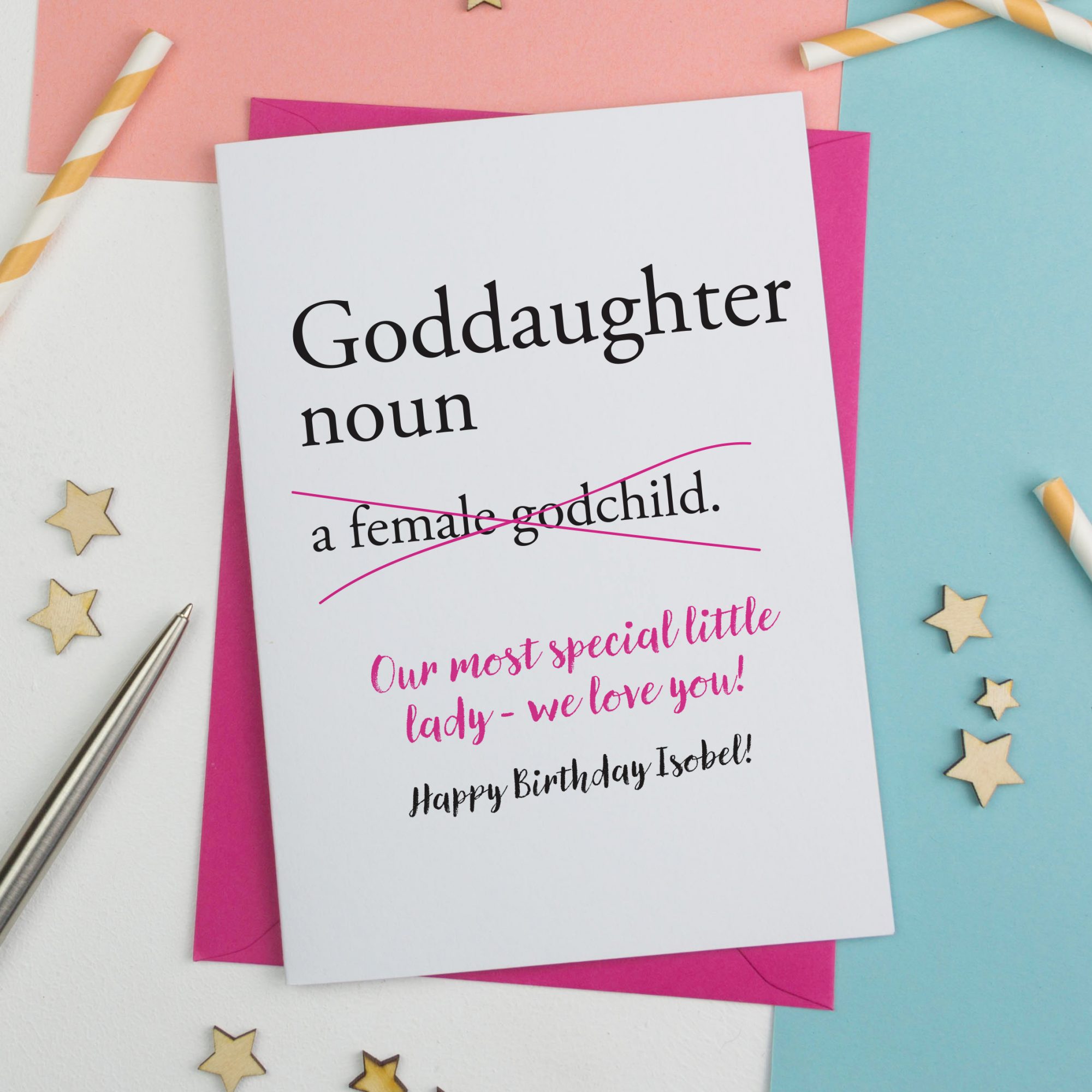 Dictionary Goddaughter Personalised Birthday Card - A is for Alphabet