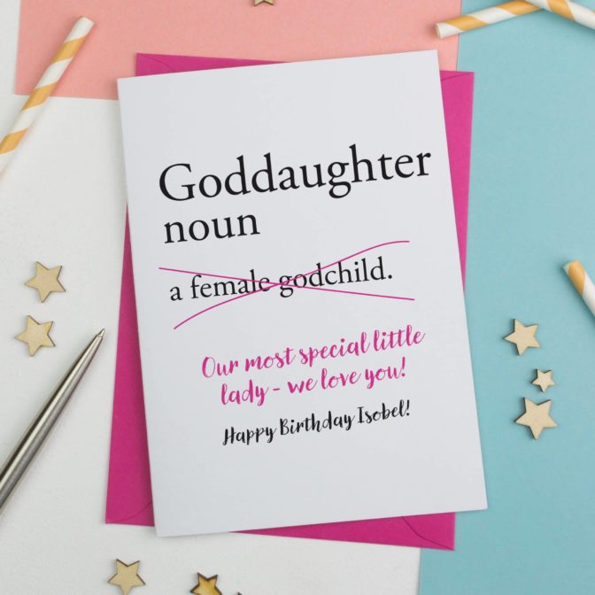 Dictionary Goddaughter Personalised Birthday Card