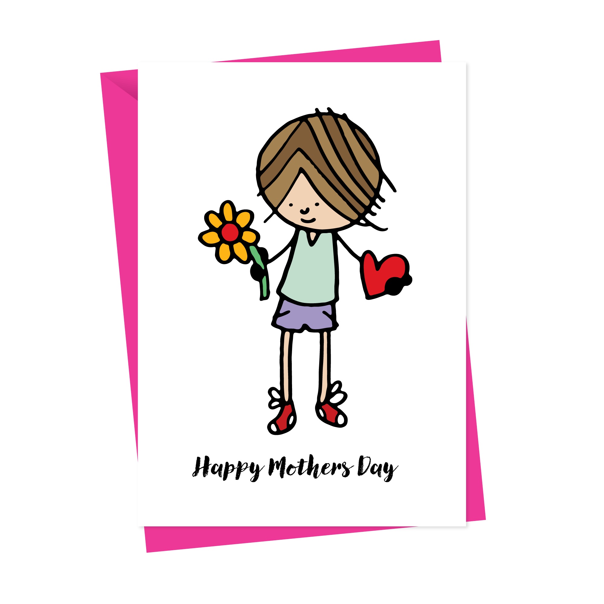 Illustrated Boys Mothers Day Card