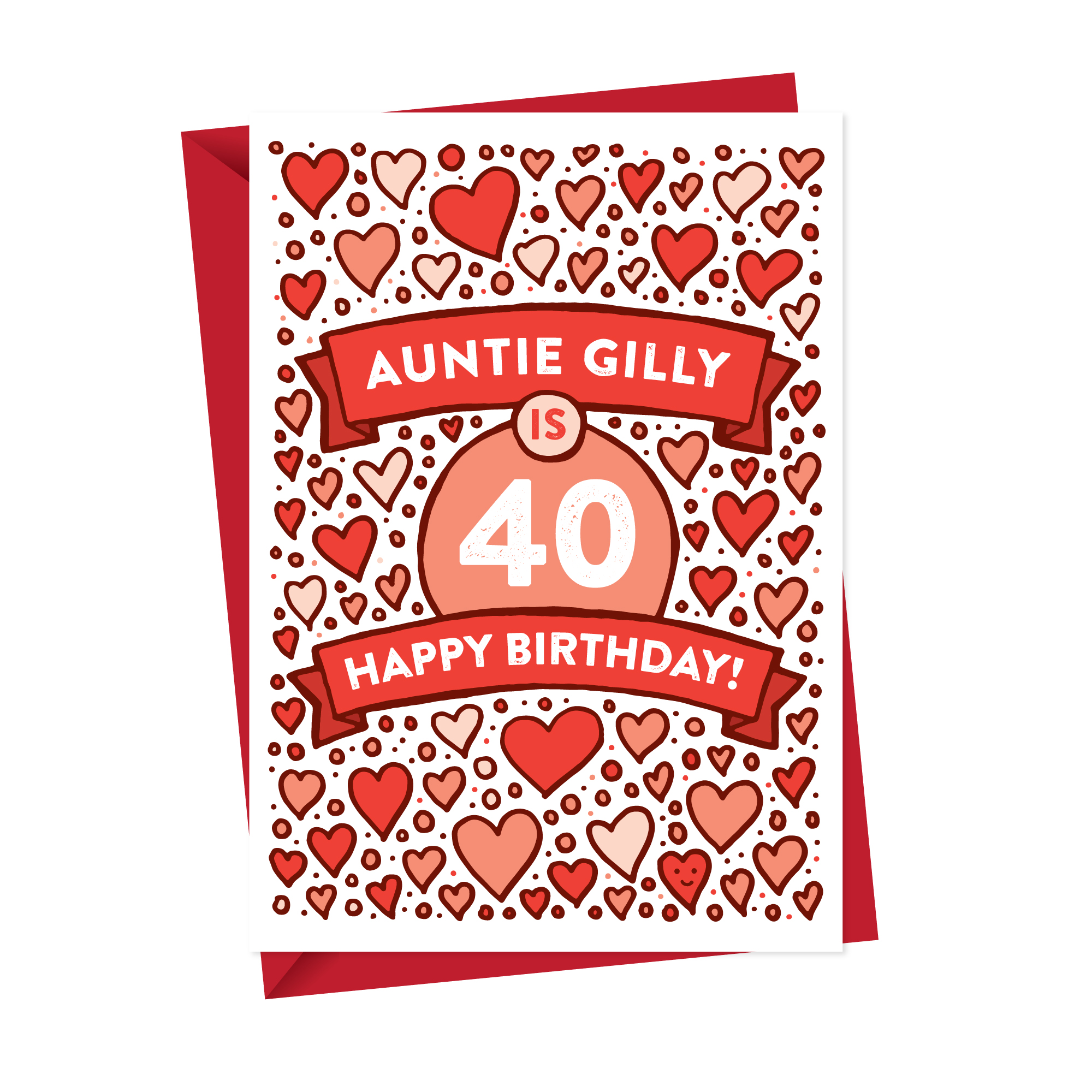 Illustrated Heart Birthday Card Any Age
