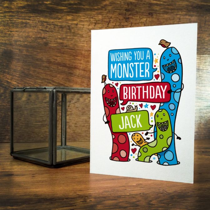 Personalised Child's Monster Card